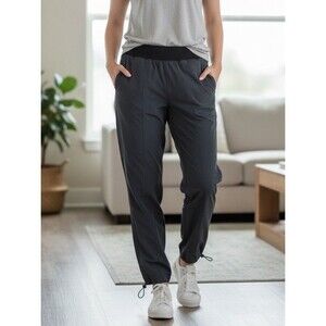 Tek Gear Polyester Stretch Pants Women's Size Small Gray Ankle Cinch Hem Biking